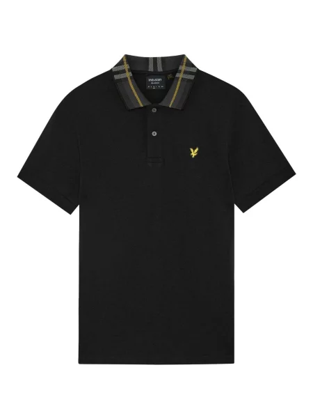 Gulerat tricou polo Lyle & Scott în carouri negru