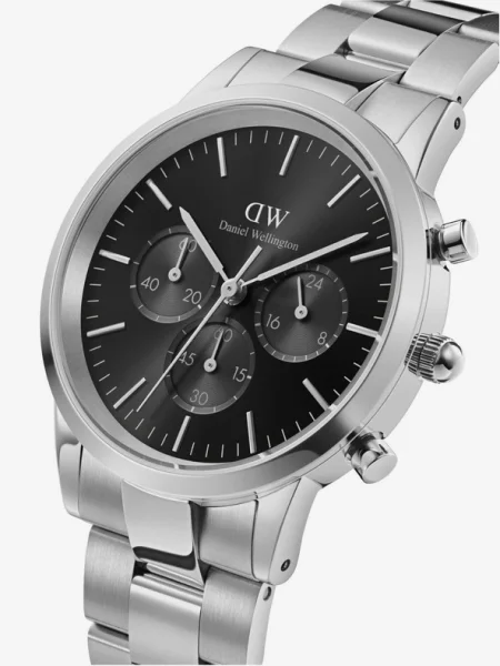 Daniel Wellington óra Iconic Chronograph ezüst női fekete
