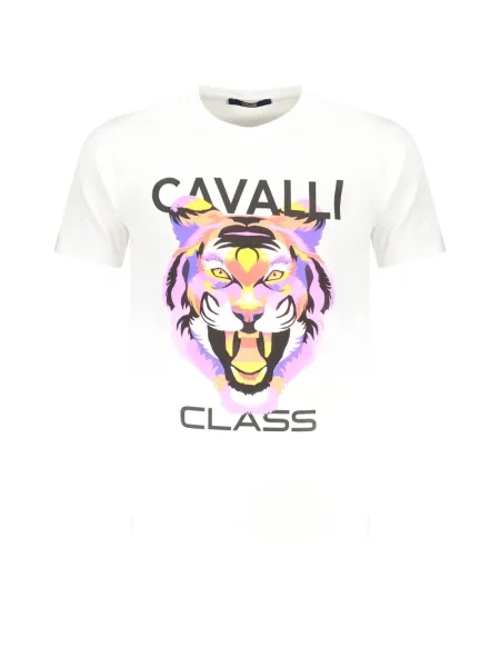 Tricou Cavalli Class cu imagine alb