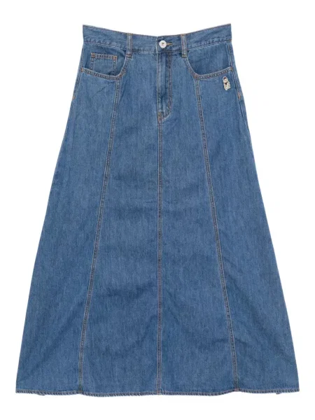 Fustă Chocoolate cu broderie albastru