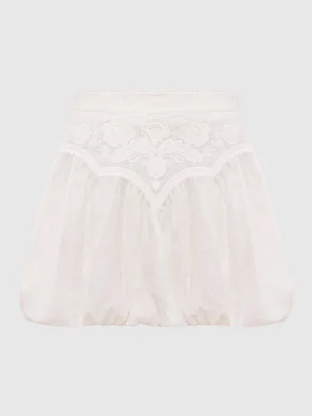 Спідниця міні з вишивкою бродері Twinset біла