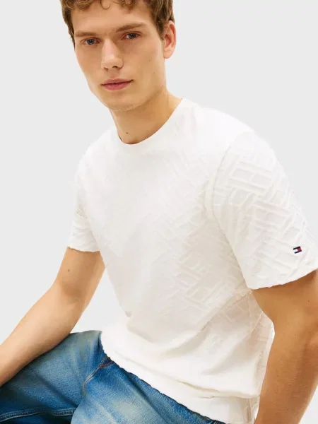 Жакардова футболка Tommy Hilfiger біла