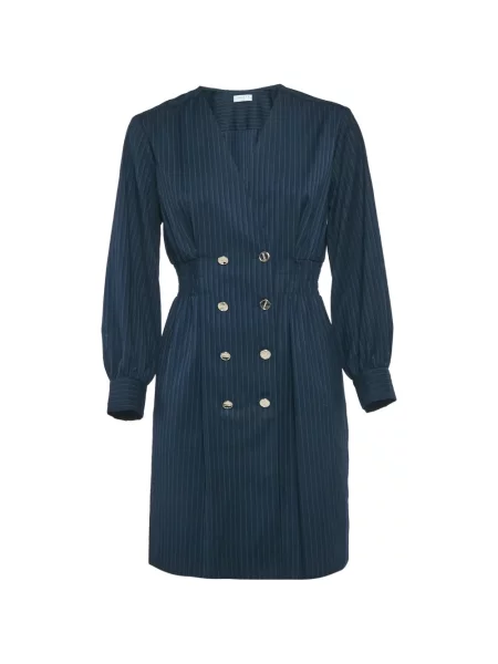Rochie mini Sandro cu două rânduri de nasturi albastru