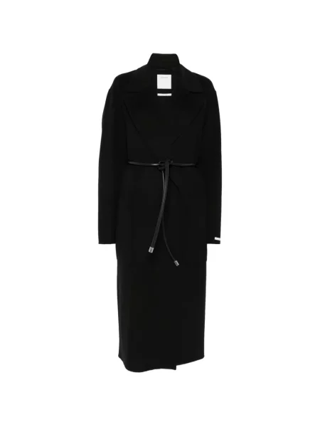 Cu centură palton Sportmax cu rever negru