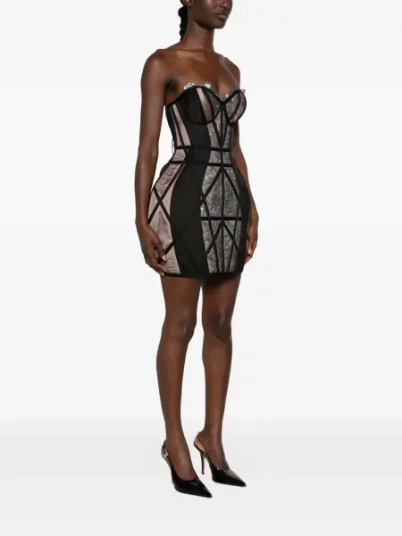 Rochie mini Mitiliane Couture din dantelă negru