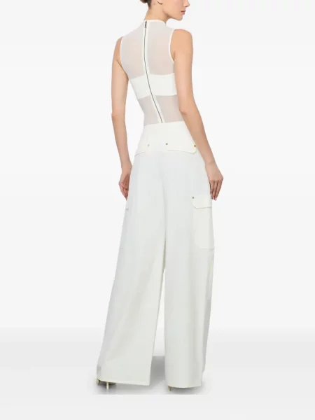 Κορμάκι Alice + Olivia από διχτυωτό λευκό