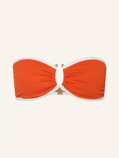 Seafolly Góra Od Bikini Bandeau Beach Bond orange biały