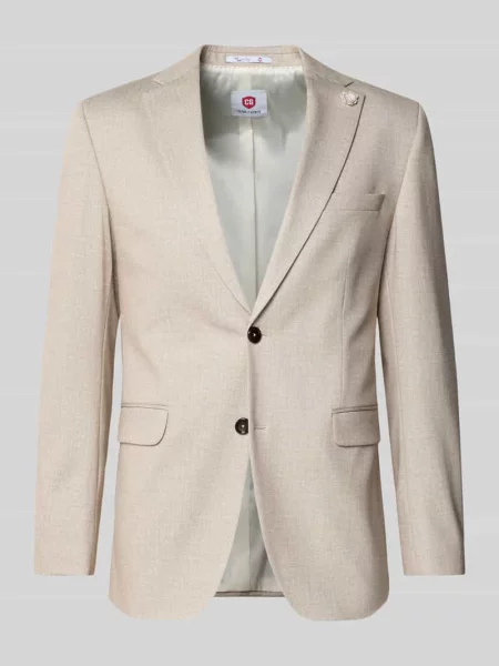 Marynarka na 2 krój slim fit model Paul' Cg - Club Of Gents beżowa