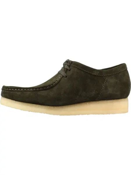 Botki Clarks skórzane zielone