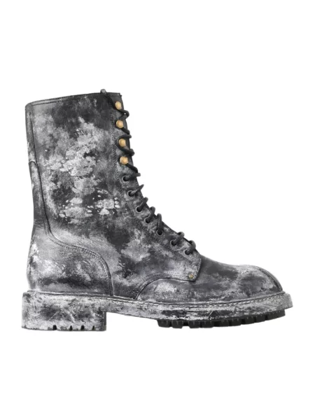 Botki Dolce And Gabbana skórzane eleganckie białe
