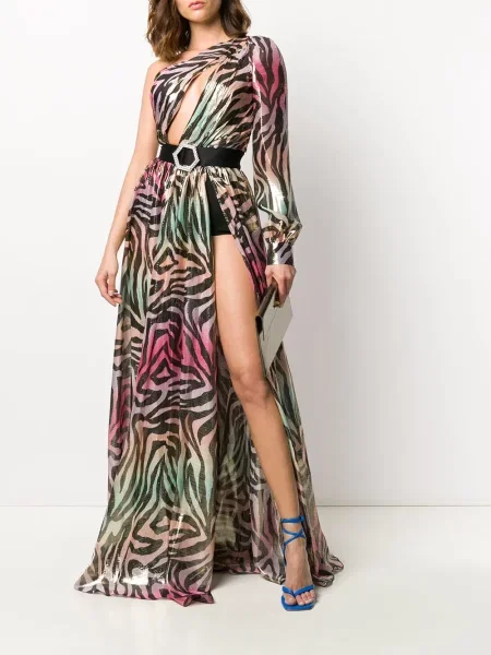Kostiumas maksi maxi suknele Philipp Plein rožinė