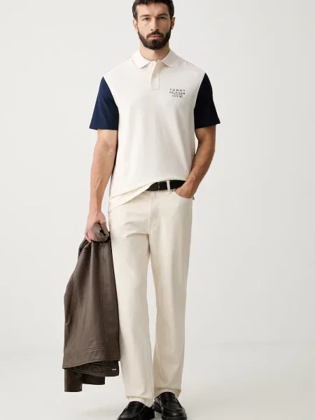 Tricou polo Tommy Hilfiger bej