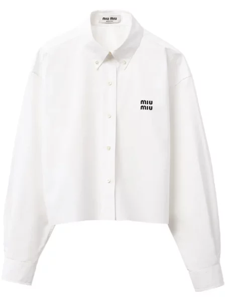 Koszula Miu Miu popelinowa o krotszym kroju czarna