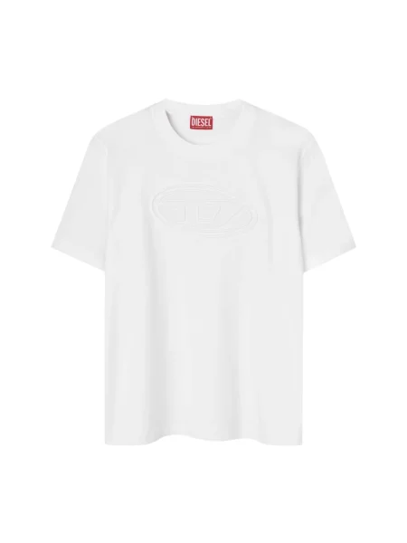 Diesel t-shirt T-ADJUST-BIGOVAL z nadrukiem biały