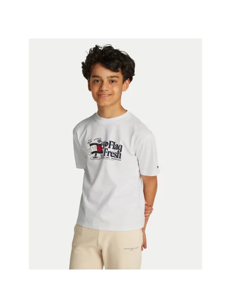 Tommy Hilfiger Marškinėliai Flag Fun S Regular Fit balta