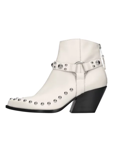 Buty do kostki Elena Iachi zamszowe z ćwiekami białe
