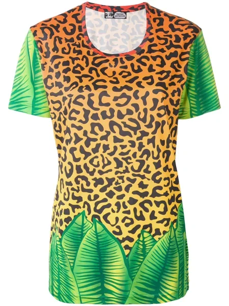Leopardí tričko Kansai Yamamoto Pre-owned s potiskem oranžové
