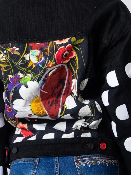 Geacă de blugi Desigual cu buline negru