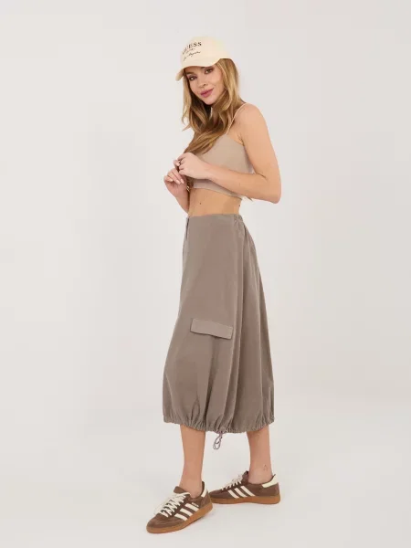 Fustă Rue Paris de catifea bej