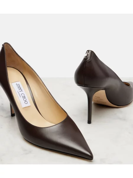 Pantofi cu toc Jimmy Choo din piele maro