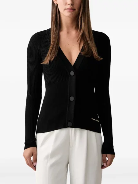 Cardigan Armani Exchange tricotate cu decolteu în V negru