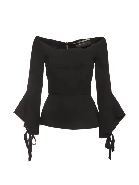 Топ Roland Mouret с лодка декольте черно