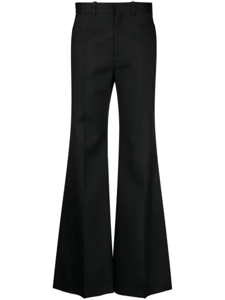 Pantaloni Chloé de mătase evazate negru