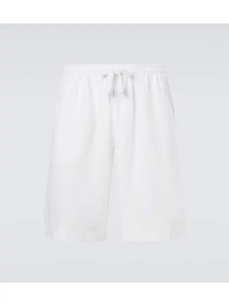 Lněné bermudy Fedeli bílé