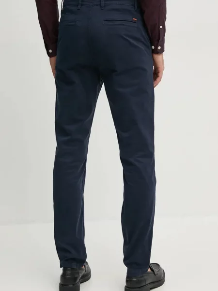 BOSS Orange Hlače Chino_tapered modra