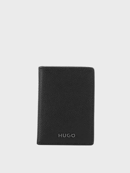 Кожаный кошелек Hugo черный