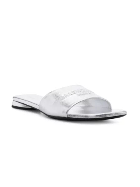 Klapki Balenciaga skórzane szare