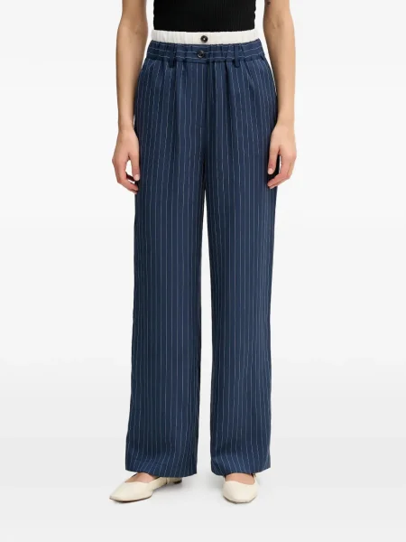 Pantaloni Sisley cu dungi albastru