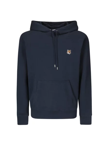 Bluza z kapturem Maison Kitsune z logo niebieska