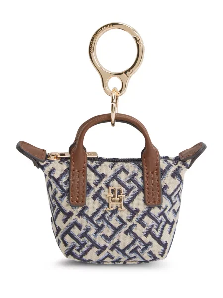 TOMMY HILFIGER Obesek za ključe modra / mornarska / rjava bela