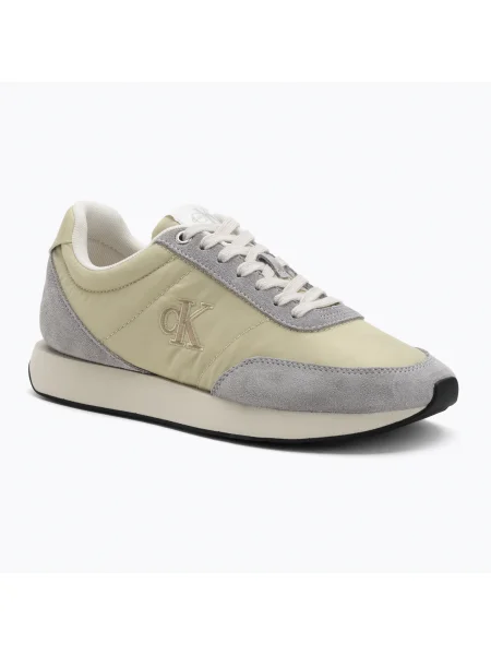 Sneakerși Calvin Klein cu șireturi din dantelă gri
