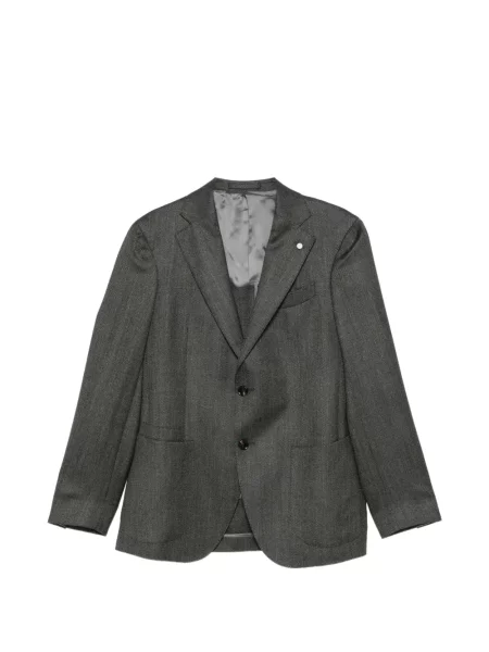Sacou Luigi Bianchi Mantova cu model herringbone gri