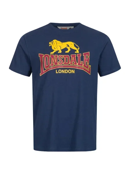 LONSDALE Tricou Taverham bleumarin / galben / roşu închis negru