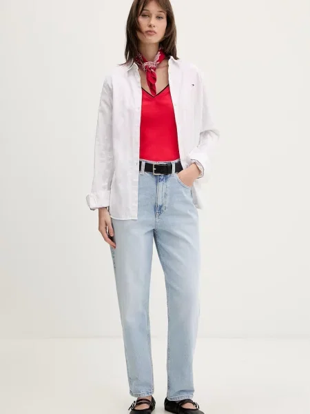 Tommy Jeans mom kavbojke modra