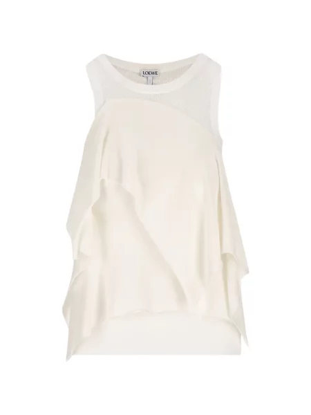 Top Loewe cu volane alb