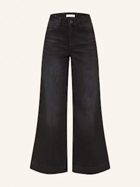 Rich & Royal Jeansy Flare schwarz czarne