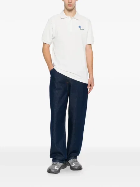 Tricou polo Kenzo cu model floral alb