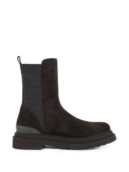 Botine Brunello Cucinelli din piele de căprioară maro