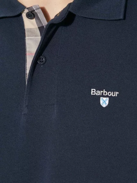 Barbour póló Tartan Pique Polo nyomott mintás fekete