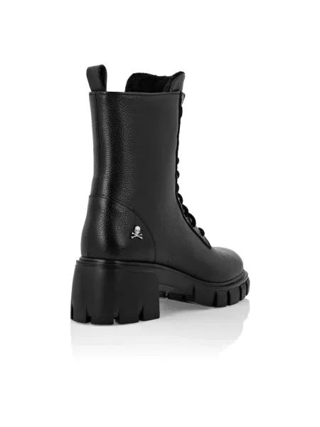 Botki Philipp Plein skórzane czarne