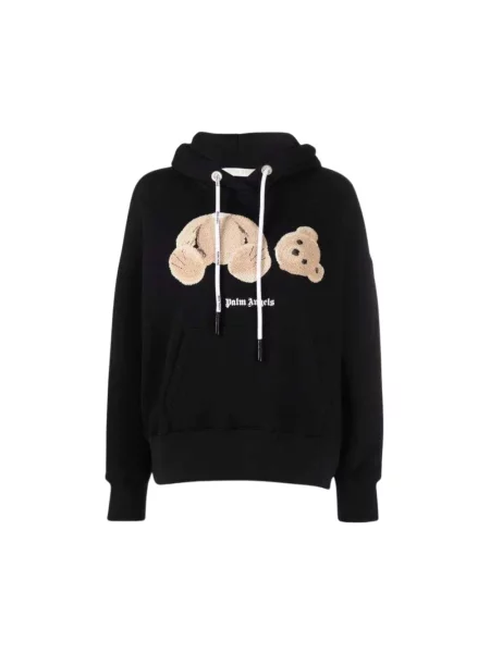 Bluza z kapturem Palm Angels z logo o skróconej długości czarna