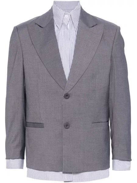 Jednoredni blejzer Kidsuper siva