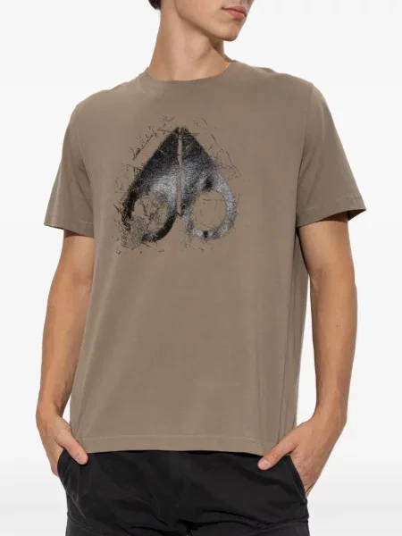 Tricou Moose Knuckles cu imagine maro