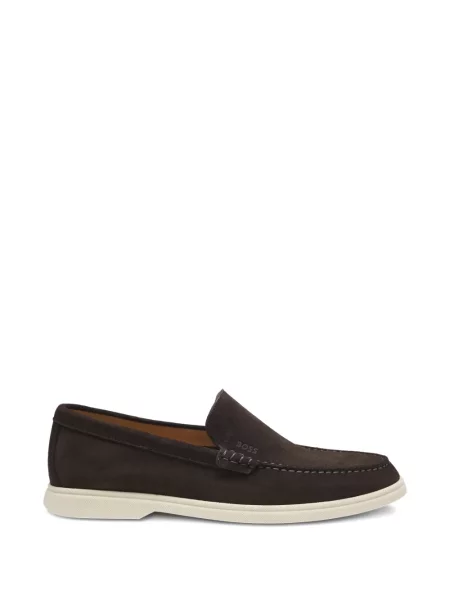 Pantofi loafer Boss din piele de căprioară maro