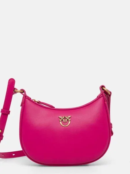 Кожена чанта Pinko розово