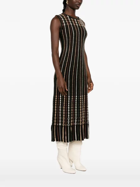 Rochie midi Ulla Johnson cu imprimeu geometric negru
